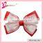 The best Valentine's day gift for girlfriend handmade red heart ribbon bow hair clip (QRJ-0017)