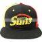 red and yellow embroidery funny snapback cap