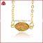 18K Gold Fill Brazilian Druzy Necklace Marquis Pendant