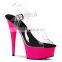 Lady gaga 8 inch sexy rivets punk high heels Gorgeous pole dancing Shoes 20cm rome Stripe Platform shoes