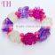 decorative eco-friendly colorful plastic bracelet kids flower bracelet beads