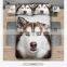 fashion cut husky 3D print bedding set soft home textile four season collection colorful print funny animal children printing