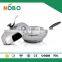 New design stainless steel wok pan with steamer