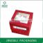 lovely red gift box packaging with pvc window