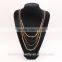 New Designed Women Multi Strand Layered Gold Plastic Beads Chain Necklace