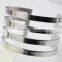 Fashion Hollow Out Stainless Steel Opening Cuff Bangle Bracelet