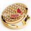 customized design butterfly metal makeup mirror / beautiful crystal pocket mirror /wedding gift