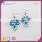E75317K01 STYLE PLUS Shining Bule Crystal Stone Earrings for Women From Mid-night City Collection Series