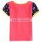 2-6y (K6252Y) 2015 kids t shirts nova kids girls t shirts children o-neck tops applique toddler clothes t shirts