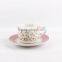 Beautiful custom printed tea cup and saucer set china wholesale