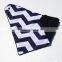 OEM Service Washable Navy Blue White Chevron Pattern Cotton Bib