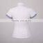 White Women Office Blouse for uniform short sleeve fashionable white blouse Formal Blouses For Ladies