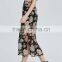 China Women Clothing Manufacturer Floral Print Ladies High Waist Pleated Maxi Skirt