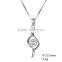 925 sterling silver material waterdrop design necklaces with big stone