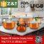 New product aluminum orange kitchen pot set