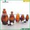 15/25/30/50/100ml unique shape amber glass essential oil dropper bottles