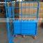 Heavy duty folding wire mesh roll container trolley cart