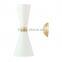 Factory hot sale UK style classic brushed nickel wal torchiere with white bell shaped glass shade for indoor decoration