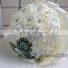 Handmade Graceful Wedding Artificial Bouquets With Blue Rhinestone Brooches