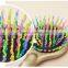 2015 Korea Style New Design Hot Selling Head Massage Rainbow ABS Hairdressing Comb with Mirror