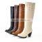 2016 Factory Sell Chunky Heel High Heel Long Boots for Hot-selling XW255