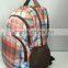 2016 fashion & concise plaid sport backpacks for female,oranger,YX-SP-10