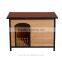 PawHut Large Wood Outdoor Wood Elevated Pet House Dog Kennel Shelter w/ Opening Roof