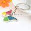 XL-WH51104 new arrival key chain alloy butterfly colored oil dropping anime keychain