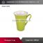 Trunpet shape new design color glaze ceramic cup