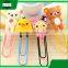 office stationery personalized rubber meta cartoon animal paper clip holder