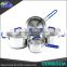 Stainless steel cooking ware kitchenware outdoor cooking set with glass lid