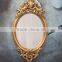 Home decoration exquisite angel carving oval wall mirror