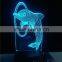 Creative LED flashing night light 3D LED dolphin acrylic illusion lamp