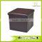 Red Faux Leather Storage Ottoman Cube Portable Foot Rest Stool