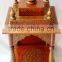 Hand Painted Copper Finish Mini Wooden Temple With Drawer
