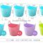 Large size Pink green Soft foldable plastic laundry basket with handle