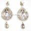 White silver beads dangler EARRING pair