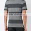High quality dark grey custom design striped t shirt polo for men