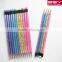 12 pcs HB roll printing pencil with eraser pencil with pvc box