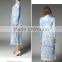 New Latest Women Long Sleeve O Neck Printed Pleated Dress With Pattern Girls Floral Long Dresses