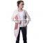 Womens multi-color stripe printing slub cardigan
