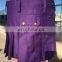 Ladies Purple Modern Utility Kilt with Adjustable Straps