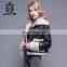 2017 New Style Double Face Lambskin Lined Leather Motorcycle Fur Jacket for Women