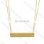 2017 gold plated lasered engraved stainless steel bar necklace blank