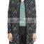 MIKA2219 Collarless Jacquard Coat