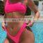 High Waist Sports Swimwear Bikini Neon Green Swimsuit Female Bathers One Shoulder Sexy Women Biquini Bathing Suit