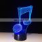Musical Note 3D Night Light Acrylic Lamp LED Home Decoration Touch Light Gift