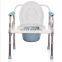 Folding Manual Portable Commode Chair Steel Folding Western Over Commode Toilet Chair