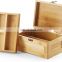 Rectangular wooden bamboo gift packing box with hinged lids