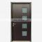 Modern interior black paint wood doors with frosted glass